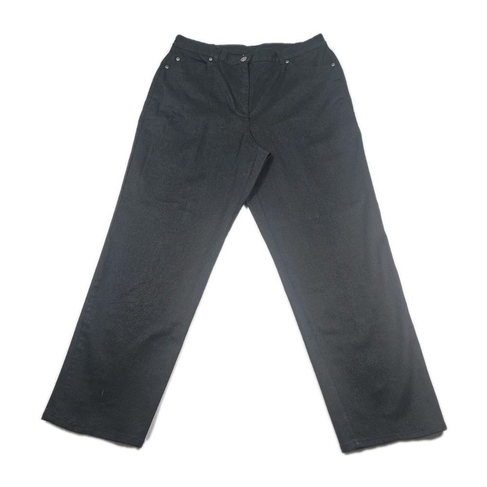 Ruby Rd Womens 12 Black Pull On Crop‎ Ankle Stretch Slimming Elastic Waist Sides